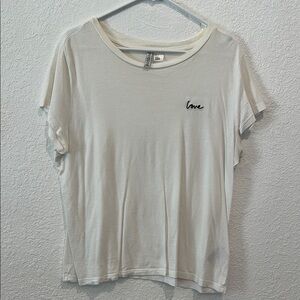 Women's Cream T-Shirt with Embroidered Detail
